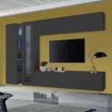 Moderne Wohnwand TV-Möbel Schrank Vitrine Hängeschrank Note Duet Aktion