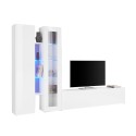 Moderne weiße Wohnwand mit TV-Schrank und Vitrine Elco WH Angebot