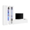 Moderne weiße Wohnwand mit TV-Schrank und Vitrine Elco WH Angebot