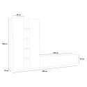 Moderne weiße Wohnwand mit TV-Schrank und Vitrine Elco WH Lagerbestand
