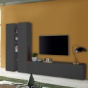Moderne TV-Wohnwand 2 Schränke 4 Regale Grau Sage RT Aktion
