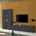 Moderne TV-Wohnwand 2 Schränke 4 Regale Grau Sage RT Aktion