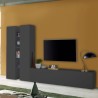 Moderne TV-Wohnwand 2 Schränke 4 Regale Grau Sage RT Aktion