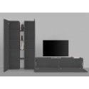 Moderne TV-Wohnwand 2 Schränke 4 Regale Grau Sage RT Rabatte