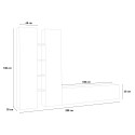 Modernes Wohnzimmer TV-Wandsystem 2 Schränke 4 Fachböden grau Sage RT Katalog