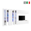 Wohnwand mit 2 Vitrinen, TV-Schrank, Hängeschrank Joy Mir Verkauf