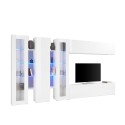 Wohnwand mit 2 Vitrinen, TV-Schrank, Hängeschrank Joy Mir Angebot