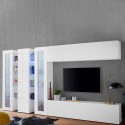 Wohnwand mit 2 Vitrinen, TV-Schrank, Hängeschrank Joy Mir Aktion