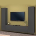 Moderne hängende Wohnwand mit 2 Schränken und TV-Möbel in Grau Vibe RT Aktion