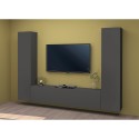 Moderne hängende Wohnwand mit 2 Schränken und TV-Möbel in Grau Vibe RT Sales