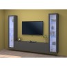 Hängeschrank TV Schrankwand modernes Design schwarz 2 Vitrinen Liv RT Sales