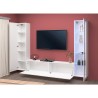 Weiße Wohnwand mit schwebendem TV-Möbel, Vitrine und Schrank Peris WH Rabatte