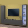 Moderne Wohnzimmerwand mit TV-Möbel, Vitrinen und Hängeschränken Peris RT Aktion