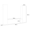 Moderne Wohnzimmerwand mit TV-Möbel, Vitrinen und Hängeschränken Peris RT Auswahl