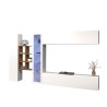 Weiße schwebende Wohnwand mit TV-Schrank, Bücherregal und Vitrine Loane WH Angebot