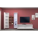 Wohnwand TV-Möbel Vitrine weiß Bücherregal Holz Rold WH Katalog