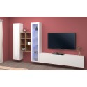 Wohnwand TV-Möbel Vitrine weiß Bücherregal Holz Rold WH Sales