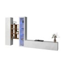 Wohnwand TV-Möbel Vitrine weiß Bücherregal Holz Rold WH Angebot