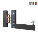 Moderne Wohnwand Vitrine TV-Schrank Bücherregal Holz Rold RT Verkauf