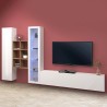 Wohnwand TV-Möbel Vitrine weiß Bücherregal Holz Rold WH Aktion