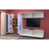 Weiße Wohnwand Kary WH mit hängendem TV-Schrank, Bücherregal und 2 Vitrinen Katalog