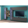 Hängende Wohnwand TV-Schrank mit 2 Vitrinen und Bücherregal Holz Kary RT Sales