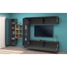 Hängende Wohnwand TV-Schrank mit 2 Vitrinen und Bücherregal Holz Kary RT Rabatte