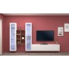 Hängende TV-Wand in Weiß mit 2 Glasvitrinen und Regal Yves WH Sales