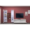 Hängende TV-Wand in Weiß mit 2 Glasvitrinen und Regal Yves WH Rabatte