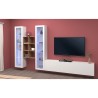 Hängende TV-Wand in Weiß mit 2 Glasvitrinen und Regal Yves WH Katalog