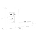 Moderne hängende Wohnwand TV-Regal Holz mit 2 Vitrinen Yves RT Auswahl