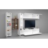 Weiße Wohnwand mit hängendem TV-Schrank, 2 Schränken und Bücherregal Sid WH Rabatte