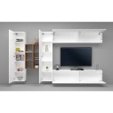 Weiße Wohnwand mit hängendem TV-Schrank, 2 Schränken und Bücherregal Sid WH Sales