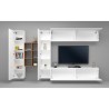 Weiße Wohnwand mit hängendem TV-Schrank, 2 Schränken und Bücherregal Sid WH Sales