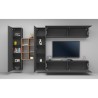 Graue Hängende Wohnwand mit TV-Schrank, Bücherregal und 2 Schränken Sid RT Sales