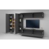 Graue Hängende Wohnwand mit TV-Schrank, Bücherregal und 2 Schränken Sid RT Katalog