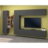 Graue Hängende Wohnwand mit TV-Schrank, Bücherregal und 2 Schränken Sid RT Lagerbestand