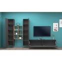 Moderne TV-Wand Manny RT mit 2 Schränken, Bücherregal und 6 Fächern aus Holz Rabatte