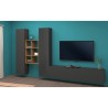 Moderne TV-Wand Manny RT mit 2 Schränken, Bücherregal und 6 Fächern aus Holz Sales