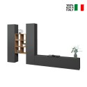 Moderne TV-Wand Manny RT mit 2 Schränken, Bücherregal und 6 Fächern aus Holz Verkauf