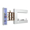 Weiße TV-Wand mit Hängeschrank und Vitrine Femir WH Angebot