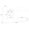 Weiße TV-Wand mit Hängeschrank und Vitrine Femir WH Auswahl