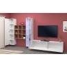 Weiße Wohnwand mit TV-Schrank, Vitrine und Bücherregal Ranil WH Sales