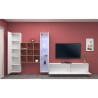 Weiße Wohnwand mit TV-Schrank, Vitrine und Bücherregal Ranil WH Rabatte
