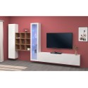 Weiße Wohnwand mit TV-Schrank, Vitrine und Bücherregal Ranil WH Katalog