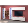 TV-Wandregal Weiß mit 2 Vitrinen und 9 Regalen Eron WH Sales