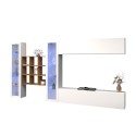 TV-Wandregal Weiß mit 2 Vitrinen und 9 Regalen Eron WH Angebot