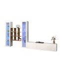 Weiße Wohnwand TV-Schrank Bücherregal aus Holz mit 2 Vitrinen Onir WH Angebot