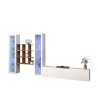 Weiße Wohnwand TV-Schrank Bücherregal aus Holz mit 2 Vitrinen Onir WH Angebot