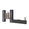 Wohnwand TV Wohnzimmer 2 Vitrinen Bücherregal graues Holz Onir RT Angebot